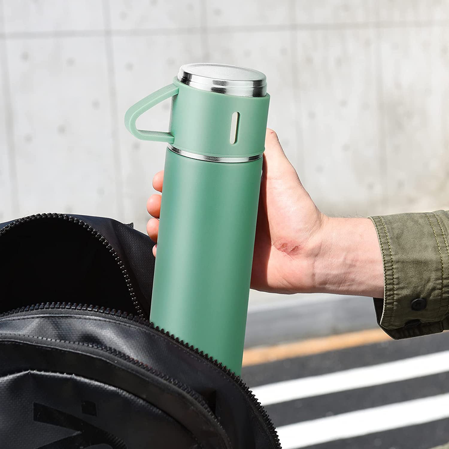 2834 Stainless Steel Vacuum Flask Set with 3 Steel Cups Combo for Coffee Hot Drink and Cold Water Flask Ideal Gifting Travel Friendly Latest Flask Bottle. (500ml) 2834 Stainless Steel Vacuum Flask Set with 3 Steel Cups Combo for Coffee Hot Drink and Cold Water Flask Ideal Gifting Travel Friendly Latest Flask Bottle. (500ml)